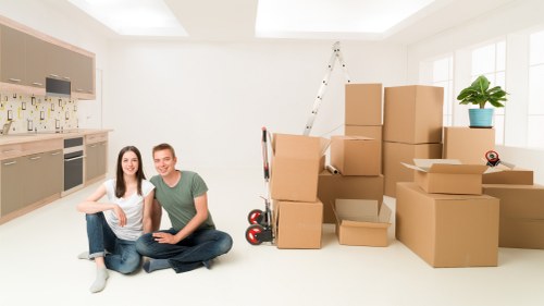 Happy customers with their new home after moving