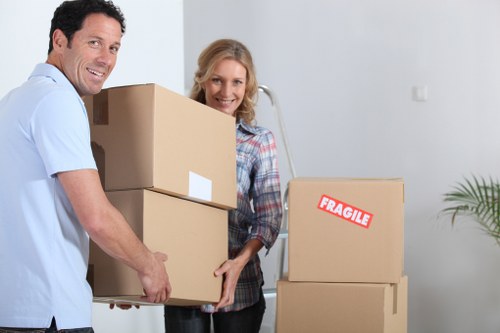 Movers handling furniture with care